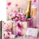 1000 Piece Jigsaw Puzzles for Adults Wine Rose Gift Jigsaw Puzzle Valentine's Day Art 1000 Pieces Puzzles Game Love You Forever Wall Decor DIY Craft Puzzle Love Art