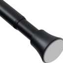 Black Shower Curtain Rod - Tension Curtain Rod Adjustable 32 to 78 inch Spring Tension Shower Rod No Drilling Non Slip, Matte Black