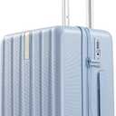Hanke Upgraded Elite 20 Inch Carry On Luggage 22x14x9 Airline Approved,PC Hard Shell Suitcases with Wheels, TSA Lock, Explosion-Proof Zipper Suitcase for Business Travel Men & Women,Mist Blue