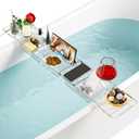Yieach Iuxury Bathtub Trays For Tub,Expandable Bath Shelf Over Tub,Clear Bath Table,Bath Board,Bath Caddy Tray and Bath Tub Accessories for Women Relaxing With Bath Reading Book and Ipad Holder,1 Pack