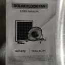 6-Inch Solar Powered Fan, 15W Solar Panel Power Fans for Greenhouse or Chicken Coop Air Circulation Cooling, 2350 RMP High velocity, 40 dB Queit Operation (Black)