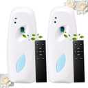 (2-pack) Automatic Air Freshener Spray Dispenser, Wall Mounted or Freestanding Sprayer Holder, Multiple Time Settings, Commercial and Hotel, Bathroom, Office etc (White, BT)