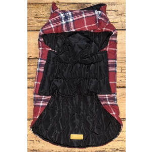 KUOSER~Red Plaid FLANNEL COZY WATERPROOF DOG JACKET COAT~Size Large~NWT