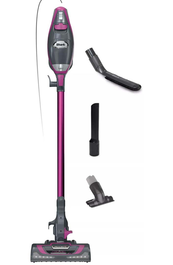 Shark HV371 Rocket Pro DLX Corded Stick, Removable Hand Vacuum, Advanced Swivel Steering, XL Cup, Crevice Tool, Upholstery Tool & Anti-Allergen Dust Brush, Fuchsia, Capacity