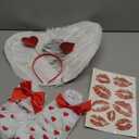 Xuhal 9 Pcs Halloween Cupid Costume for Women Cupid Bow and Arrow Set Wings Heart Headband Sticker Heart Shape Sunglasses Thigh High Stockings Arrow Costume Accessories