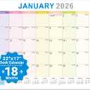 2026 Desk Calendar Large 22x17  Desk Top Calendar 2026 with plastic cover (Colored (Jan 2026 - June 2027))