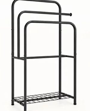 3-Tier Metal Towel Rack Freestanding with Storage Shelves