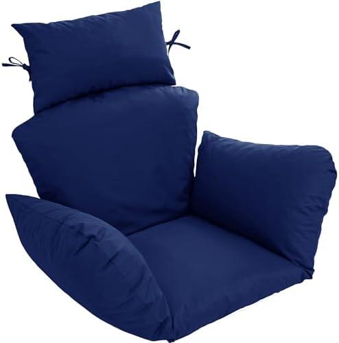 Egg Chair Cushion – Outdoor Hanging Chair Cushion, Replacement Cushions for Patio Swing, Waterproof, Fade- Resistant, Removable & Machine Washable Cover, Navy Blue