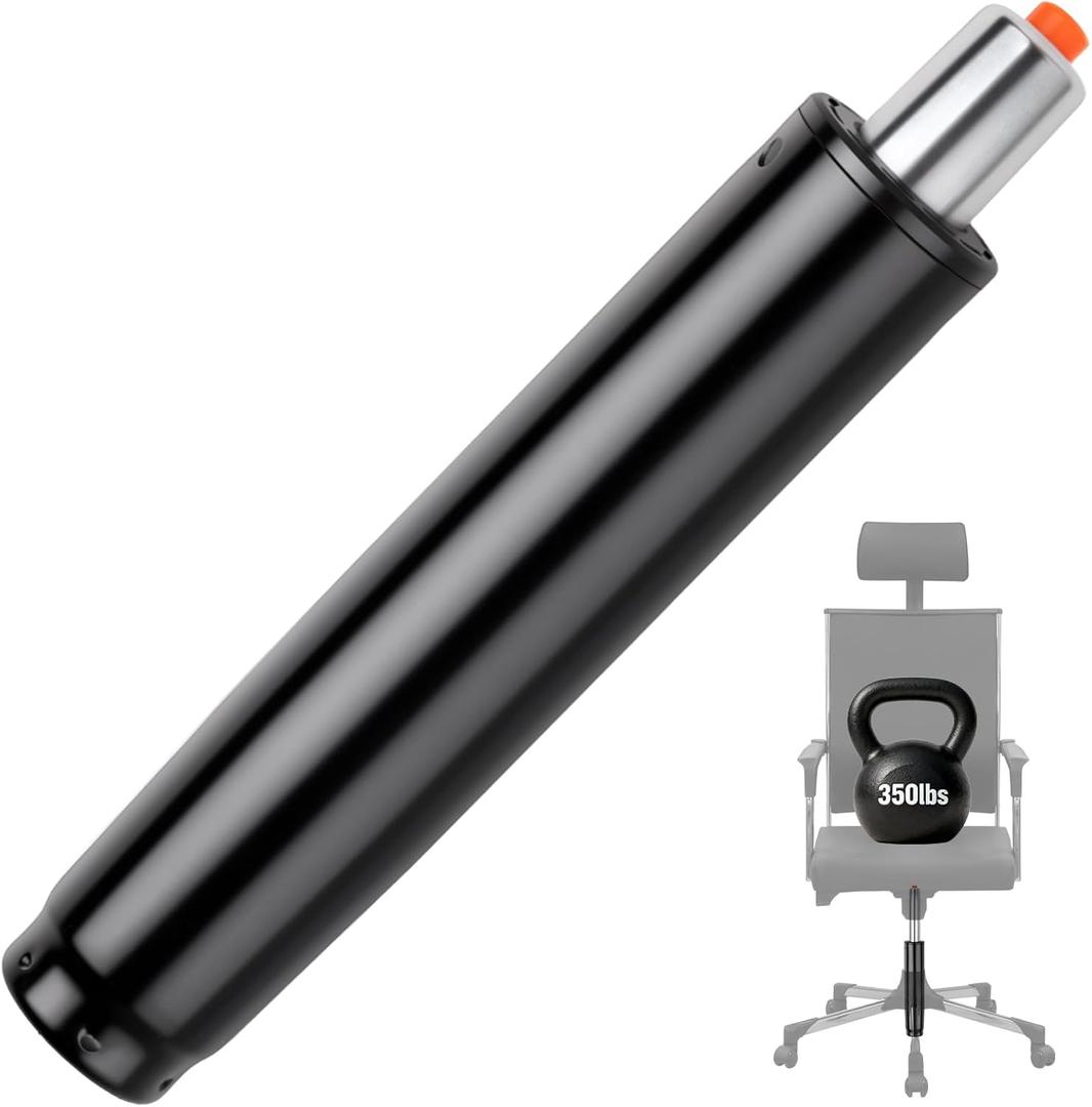 11.5"-17" Office Chair Gas Lift Cylinder, Standard Pneumatic Piston Replacement, 2" Base Hole & 1.1" Top Stem, Fits Chairs with 9.6" Outer Cylinder Length, Easy Install Black Gas Lift