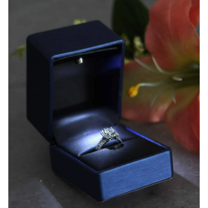  Compact Engagement ring box with LED light Velvet Pocket size wedding Ring Box