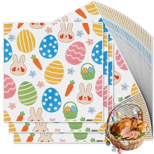 4 x 100Pcs Wax Paper Sheets 7x7 Inch, 45gsm Heavy Duty, Oil-Proof Non-Stick Deli Paper, Food Basket Liners & Sandwich Wrapping Paper for Cookie, Cake, Baking Supplies