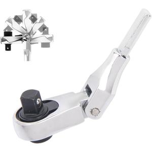 2 in 1 Flex Head Ratchet Wrench for Leatherman Accessories,1/4 Inch Mini Bits Adapters for Socket & Bit Driver,72-Tooth Gear Stubby Ratchet Wrench