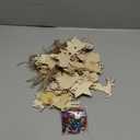 50pcs Christmas Wooden Ornaments for Crafts, 10 New Styles Unfinished Wood Slice Ornaments, Wooden Christmas Ornaments to Paint, Christmas Tree Hanging Ornaments Wood Christmas Decoration DIY Crafts