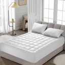 HYLEORY Twin XL Mattress Pad Quilted Fitted Mattress Protector Cooling Pillow Top Mattress Cover Breathable Fluffy Soft Mattress Topper with 8-21" Deep Pocket