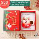 Cute Ceramic Tea Mugs with Santa Lid - Novelty Christmas Cup for Milk, Coffee, Hot Chocolate - 500ML/17.6OZ for Women, Kids, Colleagues, Family, Friends
