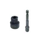 Tamper Proof Security Tri-Groove Nut Driver Socket Tool，for M8, M10, 3/8", 5/16", 7/16" Trident Screw and Nuts ，3/8" Drive or 3/4" Wrench Use，With 1/4" Hex Shank Adapter