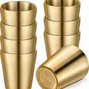 Mimorou 8 Pack Stainless Steel Insulated Cup 10 oz Metal Tumbler Double Wall Vacuum Water Glasses Camping Reusable Mugs BBQ Home Office Party Coffee(Gold)