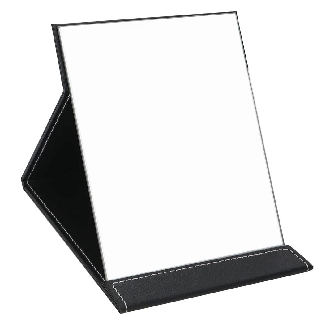 EFAILY Folding Travel Mirror, PU Portable Adjustable Rectangular Ultrathin Mirror, for Travel, Camping,Home(6.4W5.3L)