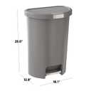Curver Infinity 45.5 Liter / 13 Gallon Plastic Kitchen Trash Can with Foot Pedal and Locking Lid - Perfect for Household Use Indoor for Garbage Disposal or Recycling, Grey