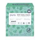 Pura Natural Sensitive Baby Wipes, 99% Water, Unscented & Hypoallergenic, Suitable for Sensitive & Eczema-prone Skin, Hypoallergenic, EWG Verified, 10 Pack of 60 Wet Wipes (600 Diaper Wipes) Bulk Buy