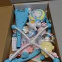 Mini Tudou Baby Musical Mobile Crib with Music and Lights, Timing Function, Projection, Take-Along Rattle and Music Box for Babies Boy Girl Toddler Sleep (Blue)