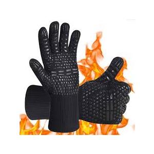 BBQ Gloves, Oven Gloves, 1472°F Extreme Heat Resistant Barbecue Gloves, Silicone Non-Slip Oven Mitts, Kitchen for Cooking, Grilling, and Baking