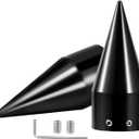 Motorcycle Axle Nut Caps, 3.6" Front Axle Covers CNC Cut Compatible for Harley Davidson Street Glide Fat Boy Road King Electra Glide Tri Glide Dyna 2008-Later, Black