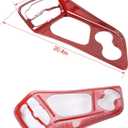 Voodonala Gear Shift Shifter Panel Shift Lever Panel Transmission Gear Selector Gearstick Panel Cover Trim Fit for 2015-2025 Dodge Challenger Interior Accessories ABS Red/Carbon Fiber