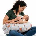 x-vesolje Plus Size Nursing Pillow Wider Support, Breastfeeding Pillow with Adjustable Strap Fit All Body Type, Ergonomic Breast Feeding Pillow, Baby Feeding Pillow for Mom- Max Size/Animal Gray