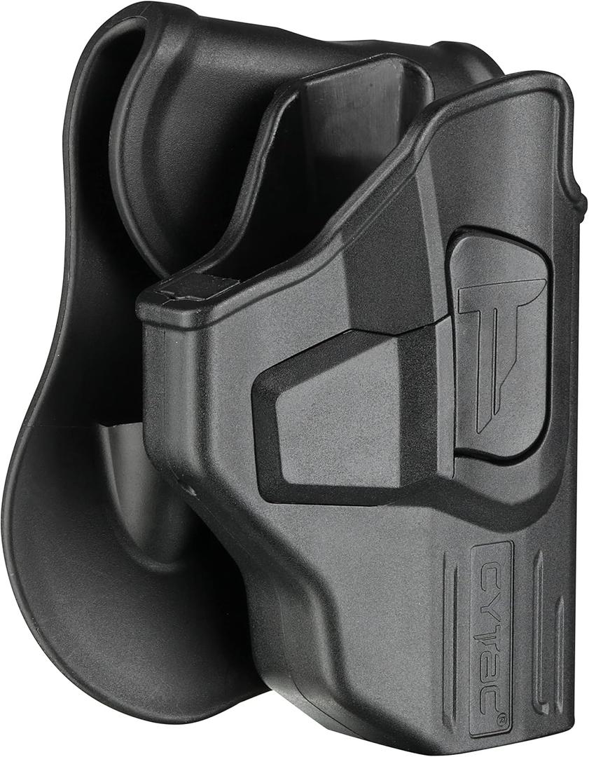 CYTAC OWB Holster for Glock 42 - Index Finger Released | Adjustable Cant | Autolock | Outside Waist Band Carry | Silicone Pad Paddle | Matte Finish -Right Handed