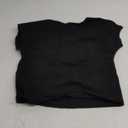 ForeFair Women Sexy Backless Short Sleeve Slim Fit Crewneck Summer Casual Y2K Crop Tee (Medium, Black)