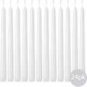 Kedtui Taper Candles 10 inch (H) Dripless, Set of 24 White Unscented and Smokeless Taper Candles Long Burning, Paraffin Wax with Cotton Wicks for Burning 8 Hours Time