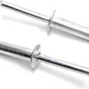 ISPINNER 100pcs 1/4" x 1" Aluminum Blind Rivets, 6.4 x 25mm Pop Rivets, Pack of 100 (Silver)