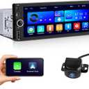 Double Din Car Stereo with Wireless Apple CarPlay & Android Auto, 7 Inch Touchscreen Car Radio Receiver, Bluetooth, Backup Camera, GPS Navigation, Mirror Link,AM/FM