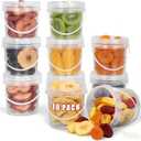 Airtight Clear Plastic with Lid, Ice Buckets for Parties, Reusable Ice Cream Tub with Handle, Food Storage Container, Food Grade Freezer and Microwave Safe for Sauce, Soup (16 OZ/500 ML)