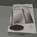 Beautyworks Backlit Makeup Vanity Mirror 36 LED Lights Touch-Screen Light Control, Tri-Fold 1/2/3X Magnification, Portable High-Definition Cosmetic Magnifying Personal Makeup Mirrors (Midnight Black)