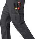 Mens Work Pants Ripstop Waterproof Cargo Pants for Men with 7 Pockets Tactical Hiking Pants (36W x 32L, Dark Grey)