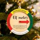 4 x Elf Meter Funny, Unique Ornament with Naughty or Nice Arrow, Holiday Decor, Funny Gifts for Friends Coworker Family, Elf Meter Decoration for Tree, Christmas Ornaments Decoration