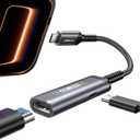 JSAUX USB C to HDMI with PD Charger Adapter, 2-in-1 Type C to HDMI 4K@30Hz/100W Charging Compatible with iPhone 17 Pro Max/Air/ 16 Pro Max/15 Pro Max,Samsung S24/S23,MacBook,Dell,Steam Deck,ROG Ally