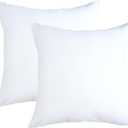 PurpleEssences Pack of 2 Cotton Pillow Covers Decorative Square Throw Pillowcase Soft Solid Cushion Case for Spring Summer Easter Sofa Bedroom Car - 16x16 Inch - White (16" x 16" (Pack of 2))