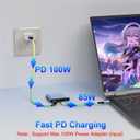 DisplayPort Splitter for Dual Monitors, 4K@60Hz USB C to Dual DisplayPort Splitter Adapter for Extended Display with 2 Displayports/USB3.0/100W PD Fast Charging, Compatible with MacBook/HP/Dell/Lenovo