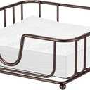 Napkin Holder for Table, Napkin Holders for Paper Napkins, GMFINE Flat Modern Napkin Holder for Kitchen Dining Table Countertops, Bronze, 6.9" x 6.9" x 2.2" Inside Size (Luncheon)