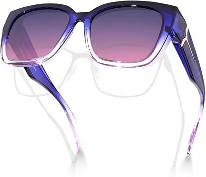 Meeloog Fit Over Glasses Sunglasses For Women Designer Round Polarized Go Over Glass Sunglasses UV400 Protection
