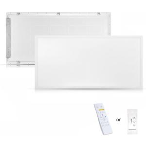 2x4 LED Flat Panel Light, Backlit 50W 6500 Lumen CCT Color 3000K-5000K Dimmable 2.4G Wireless Control Drop T-Bar Ceiling Surface Hanging Residential Commercial Industrial UL DLC, 2 Pack 2x4 LED Flat Panel Light, Backlit 50W 6500 Lumen CCT Color 3000K-5000K Dimmable 2.4G Wireless Control Drop T-Bar Ceiling Surface Hanging Residential Commercial Industrial UL DLC, 2 Pack