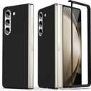 Compatible for Samsung Galaxy Z Fold 5 Case, Ultra-Thin Silky Hard PC Matte Bumper Cute Pretty Phone Case Cover for Samsung Galaxy Z Fold 5 5G, Black(12-26)