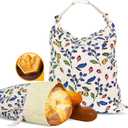 2 Pack Beeswax Bread Bags - 17x13 Inch Reusable Bread Storage Bags,Bees Wax Lined Bread Bags for Home Cooks fresh bread storage Easy Clean (Berry)
