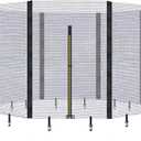Biggun Trampoline Net - Replacement Enclosure Safety Net for Straight Poles Round Frames Trampoline, Nylon Barrier Net Parts with Double Zipper and Protection Buckles
