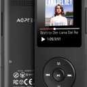 AGPTEK A02 MP3 Player with Bluetooth 5.3, 1.8 inch Screen Portable Music Player with Speaker, FM Radio, Voice Recorder, Supports Expanded Up to 128GB(Black, 64GB)