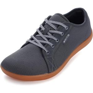 WHITIN Men's Wide Minimalist Barefoot Sneakers | Zero Drop Sole | Optimal Relaxation (Grey Gum)