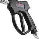 YAMATIC Stainless Steel Short Pressure Washer Gun 5800 PSI with Swivel 3/8" Plug, Easy Pull Trigger High Power Washer Handle with 1/4" Quick Connect for Foam Cannon Gun Car Wash